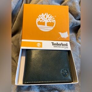 Timberland Dark Green Genuine Leather Wallet, new in gift box